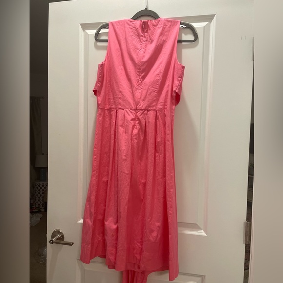 J Crew Wrap Dress Bow Tie Pink // Formal Luncheon Event Midi // Size 4 6 NWT - Picture 3 of 4